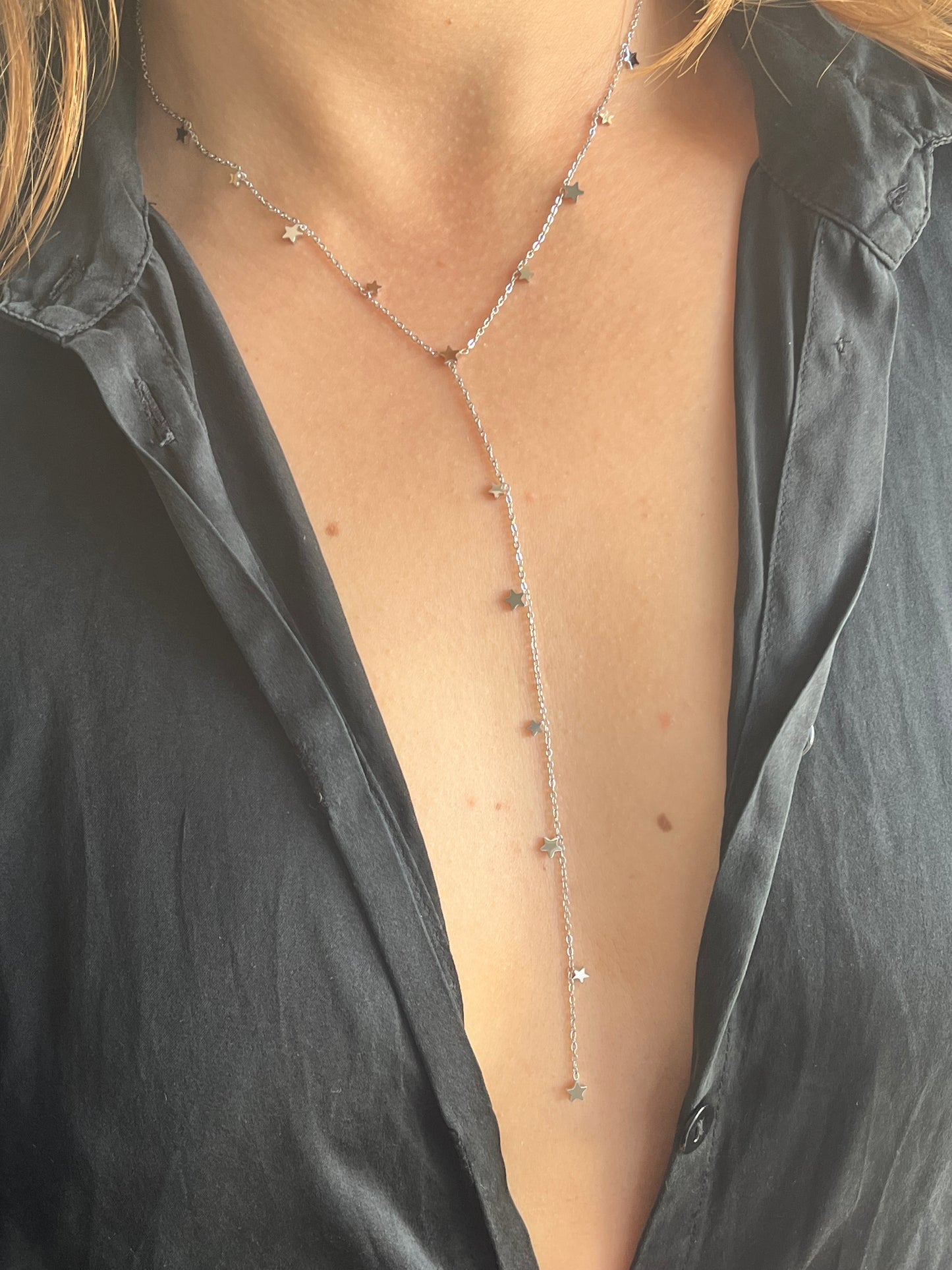 Collier sautoir étoile argent