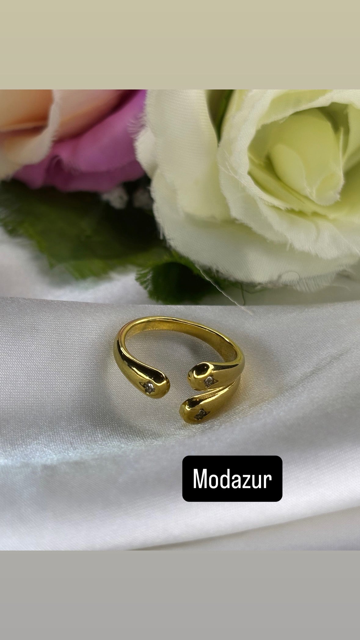 Bague strass étoile ajustable