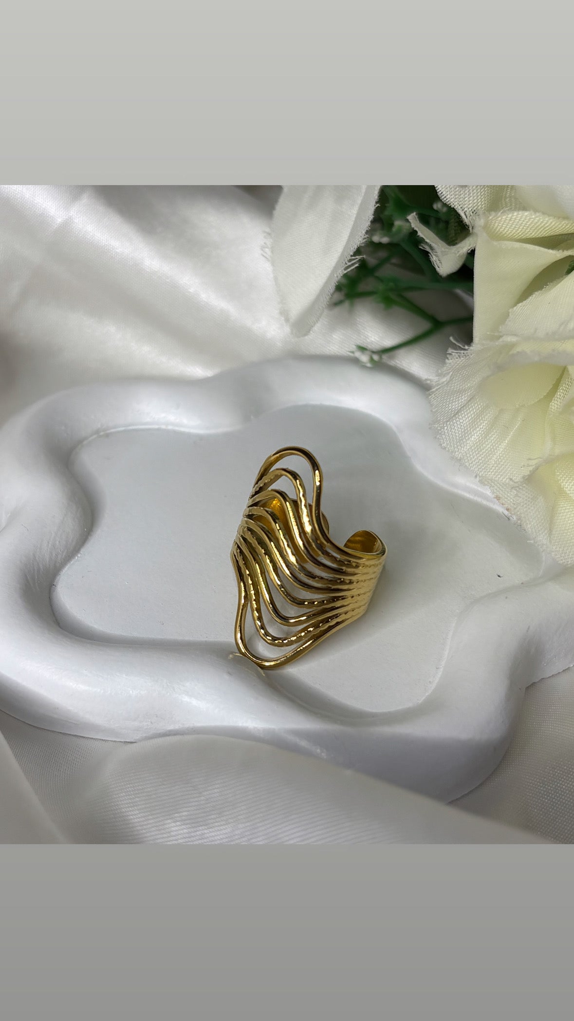 Bague multirang doré