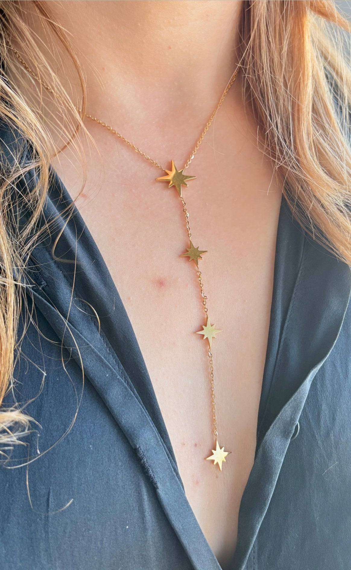 Collier étoile filante doré