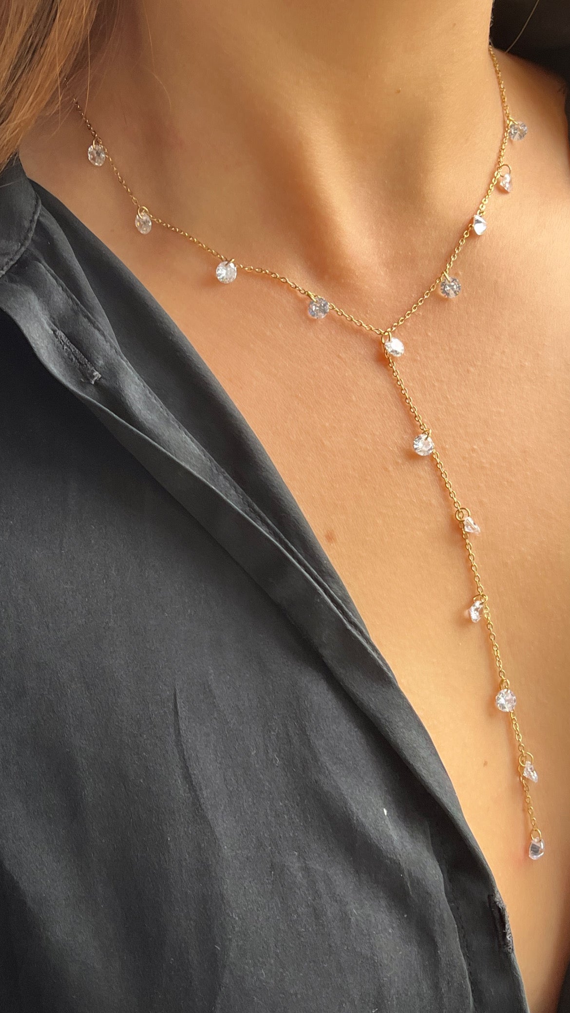 Collier sautoir doré