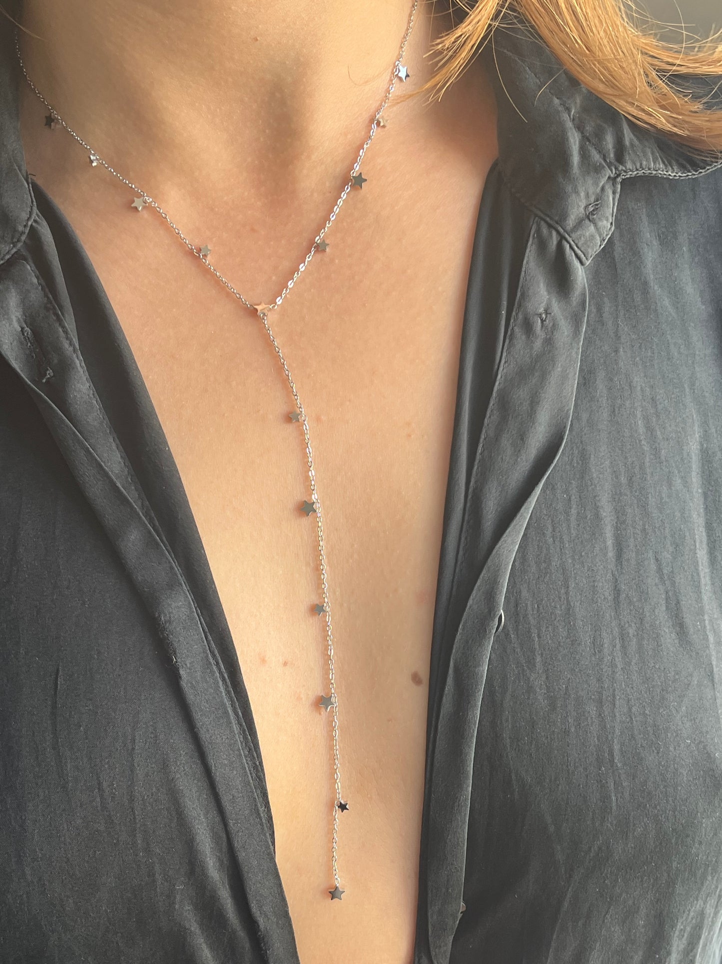 Collier sautoir étoile argent
