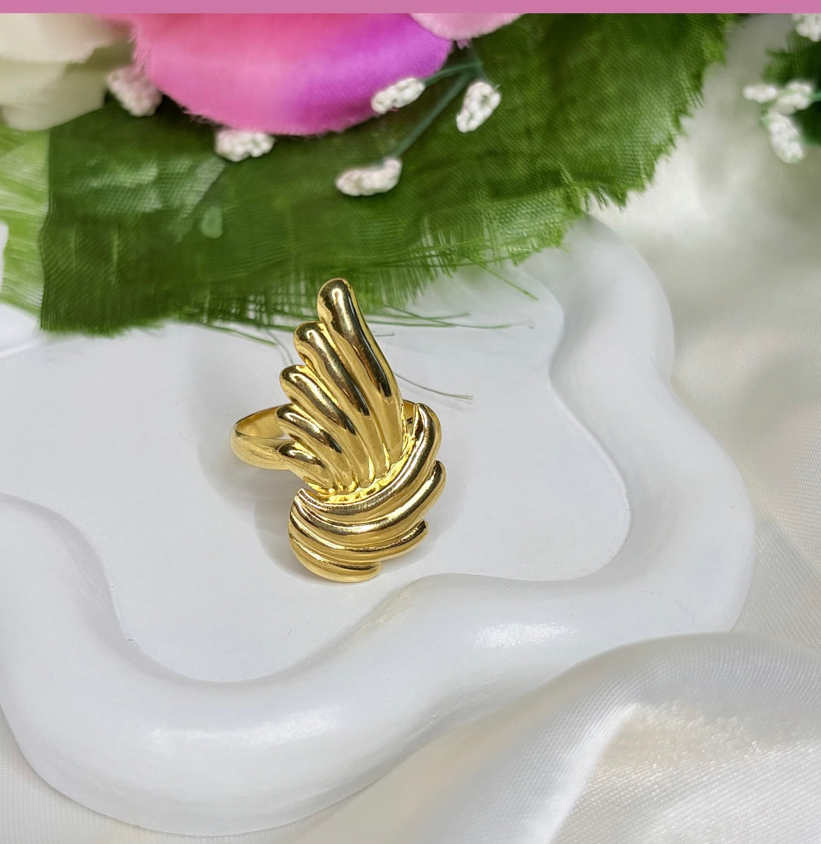 Bague ailes d’ange doré