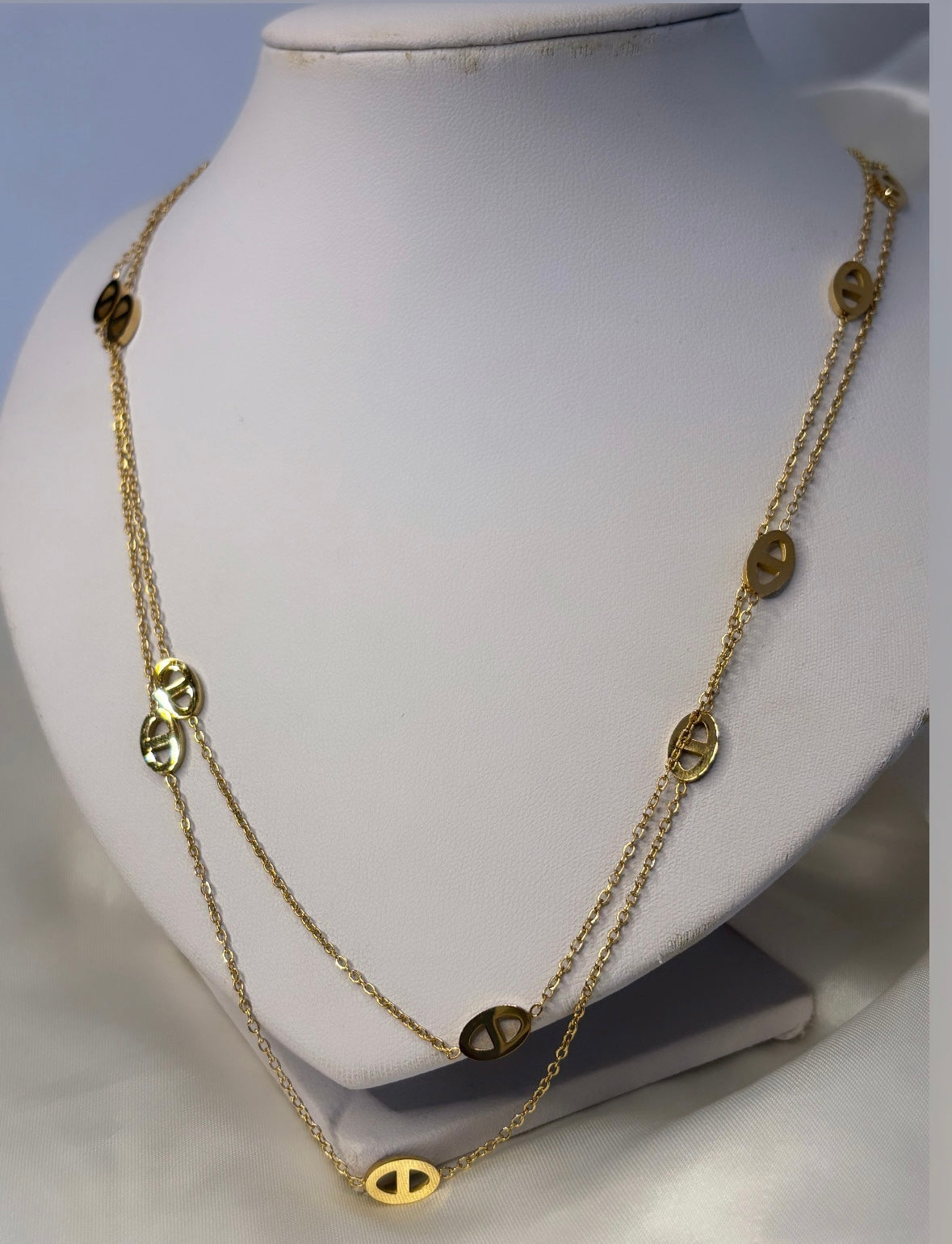 Collier sautoir maille marine