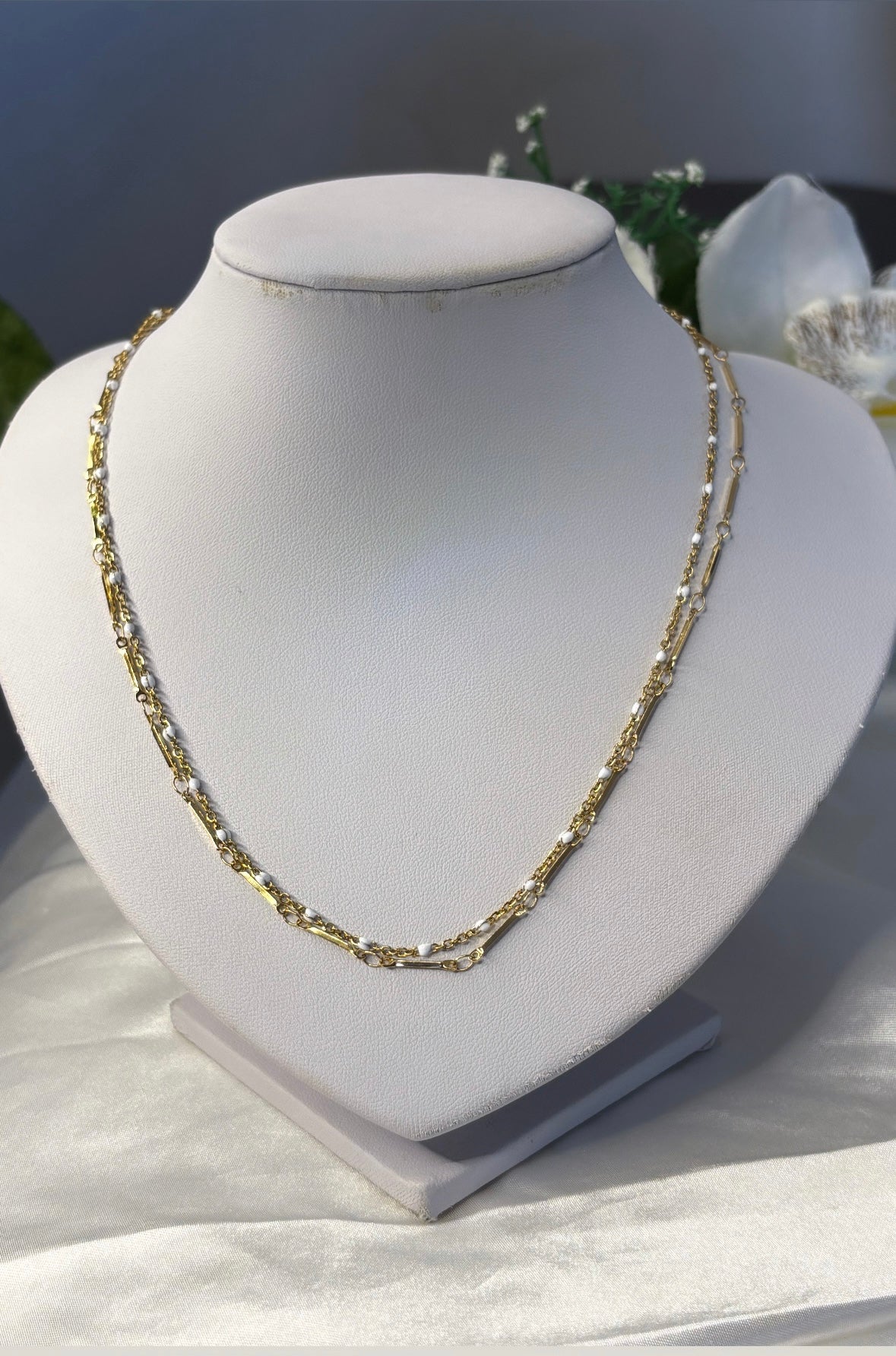 Collier double rang doré