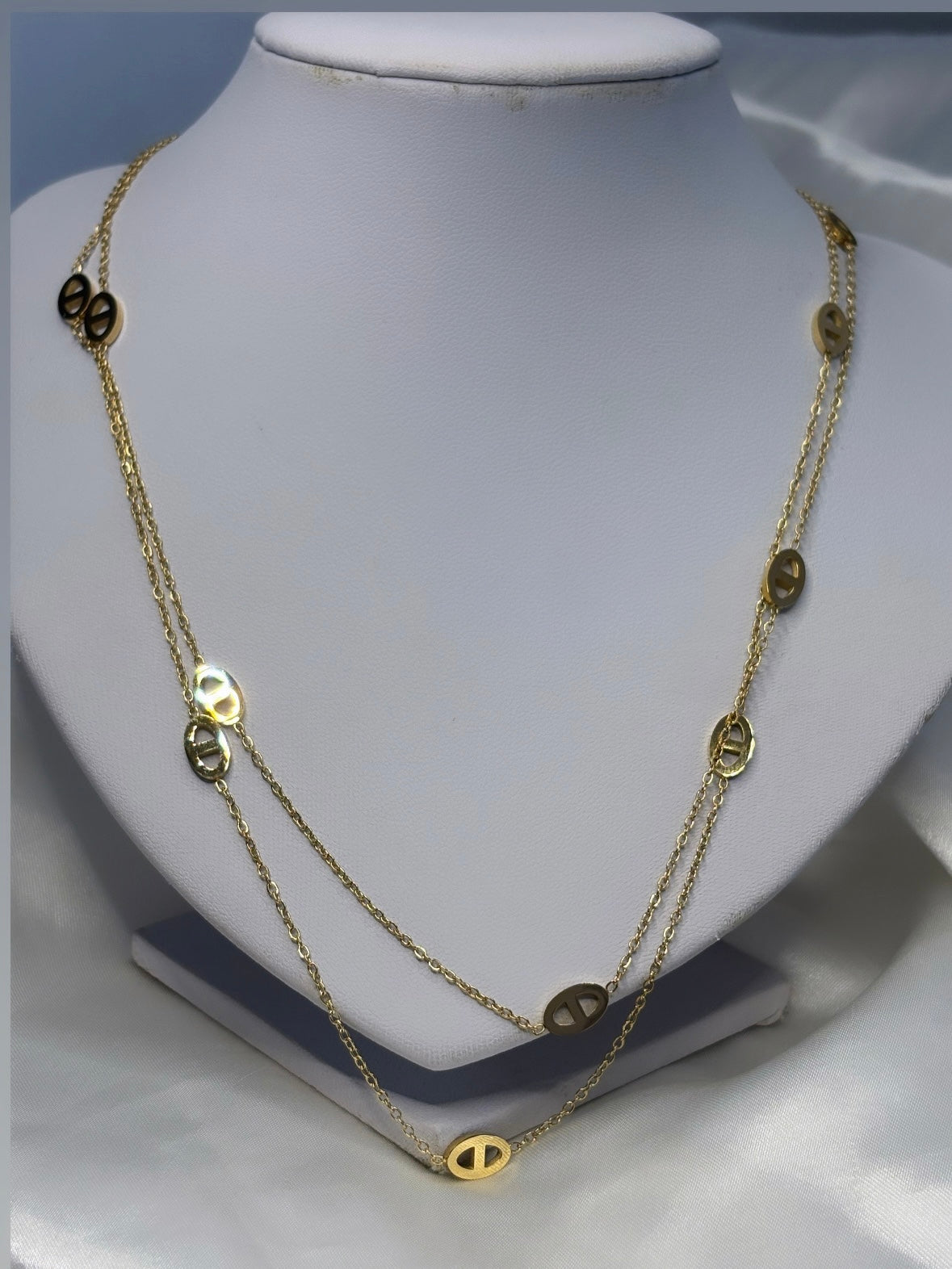 Collier sautoir maille marine
