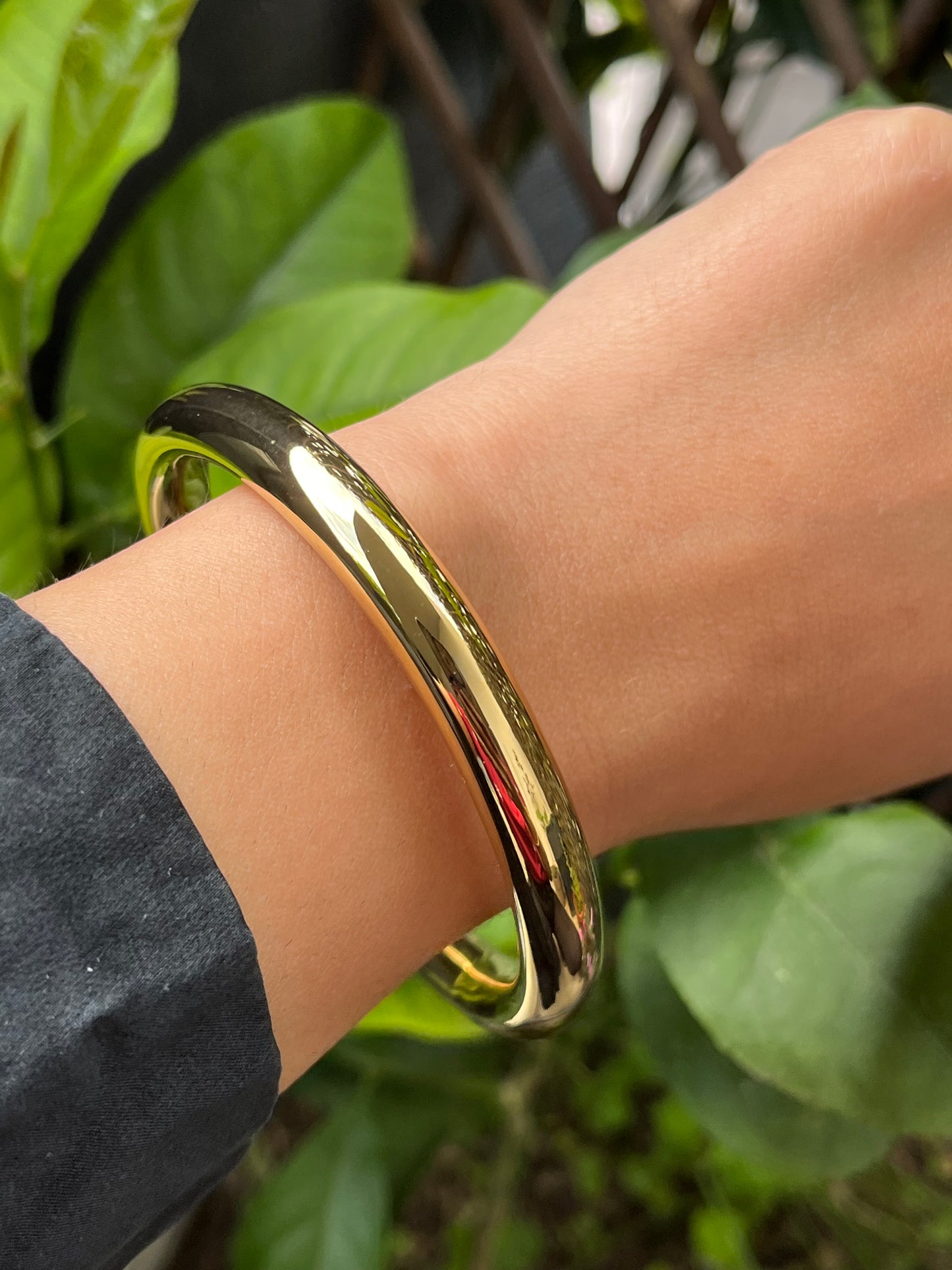 Bracelet épais type jonc doré