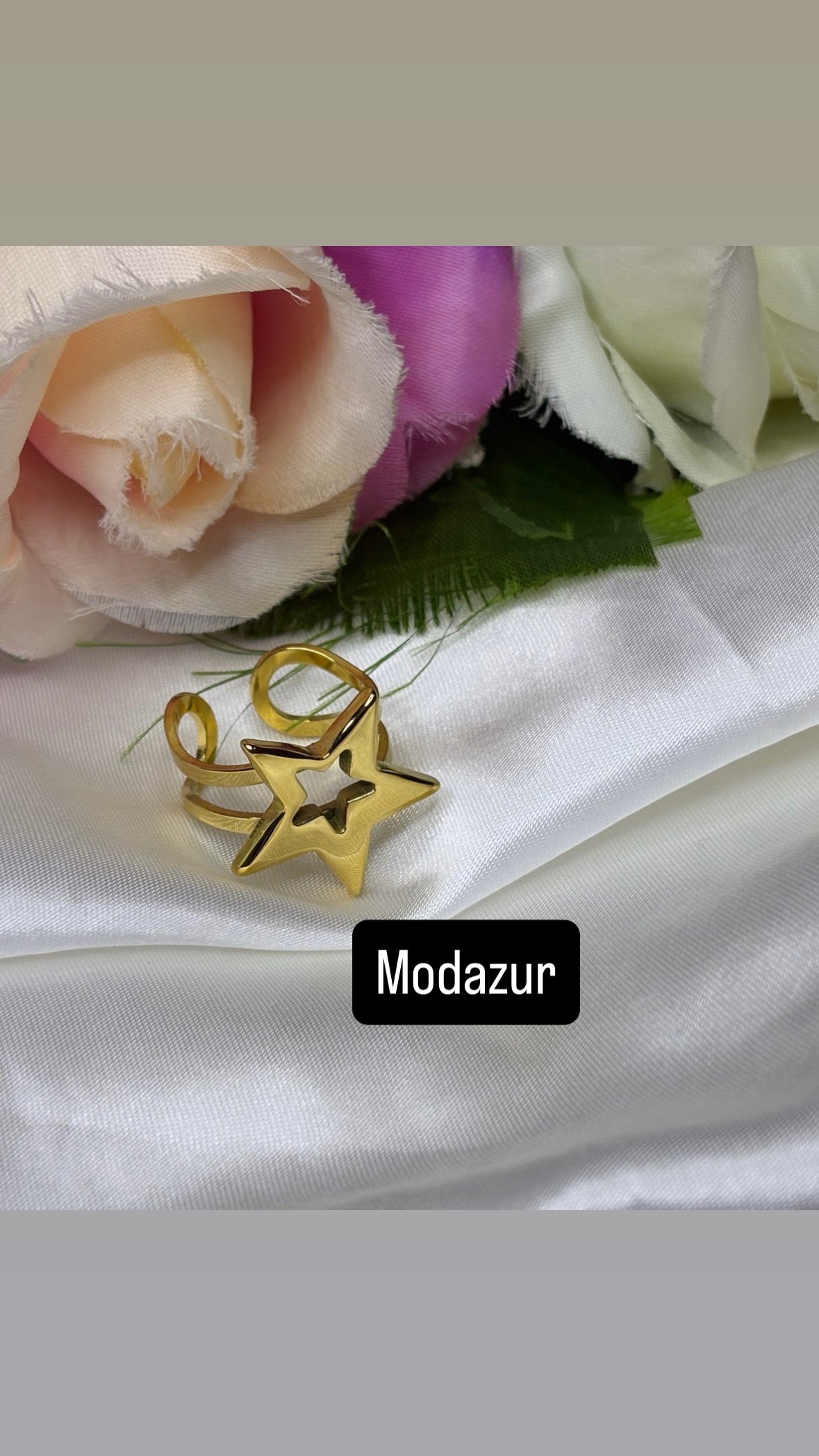 Bague étoile chunky doré