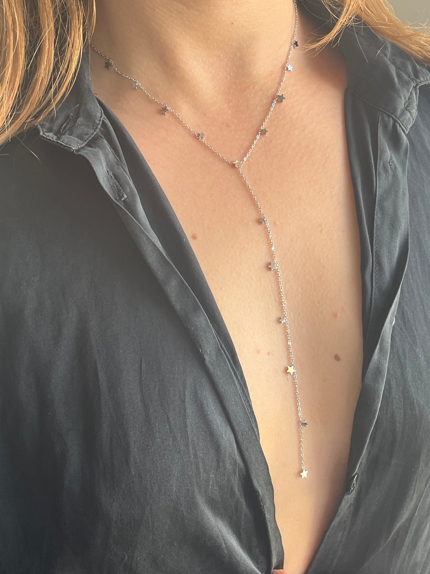 Collier sautoir étoile argent