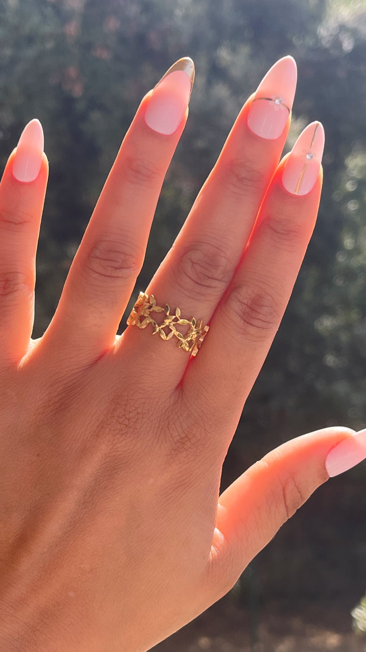 Bague motif fleur doré