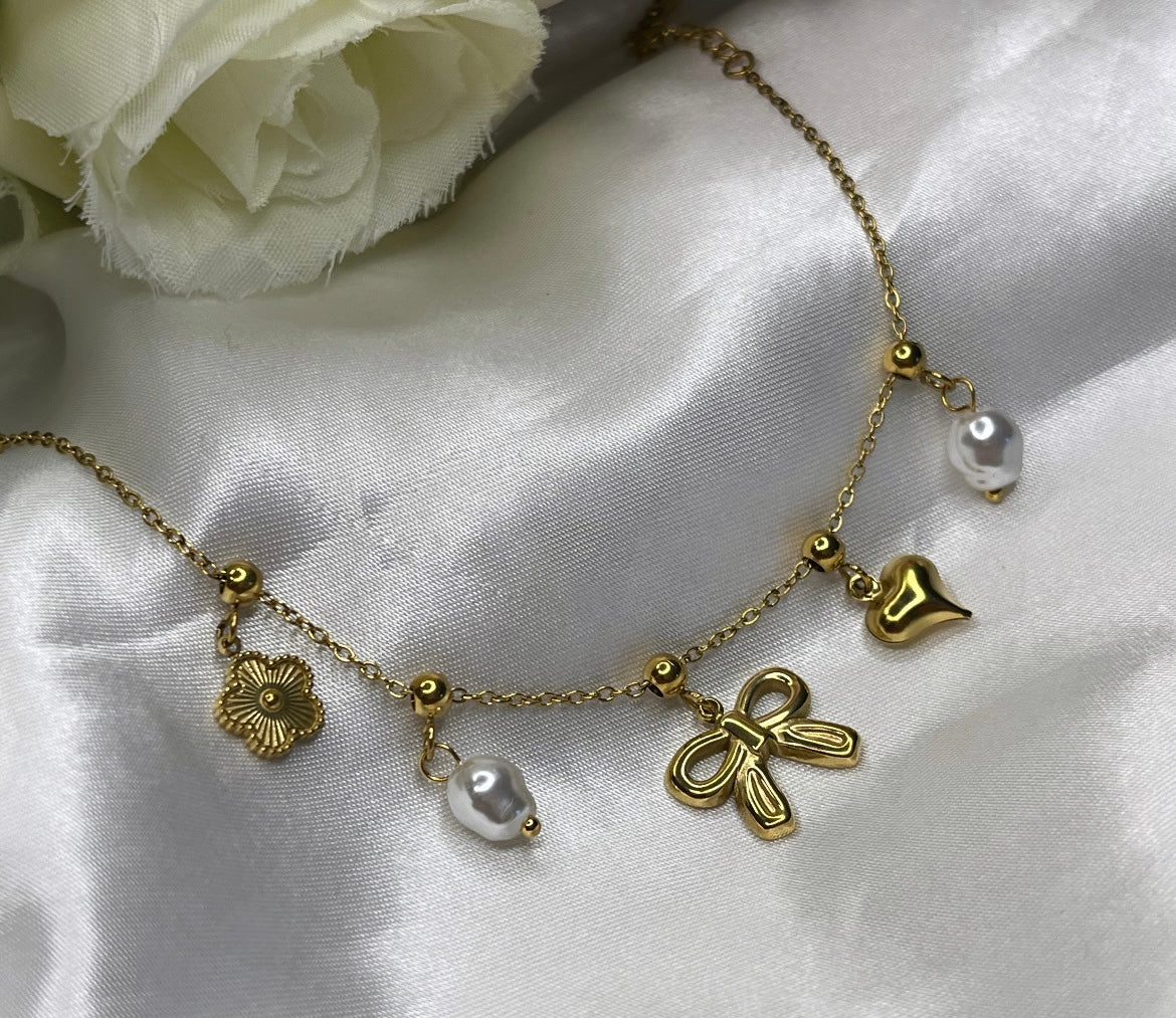 Bracelet trèfle doré