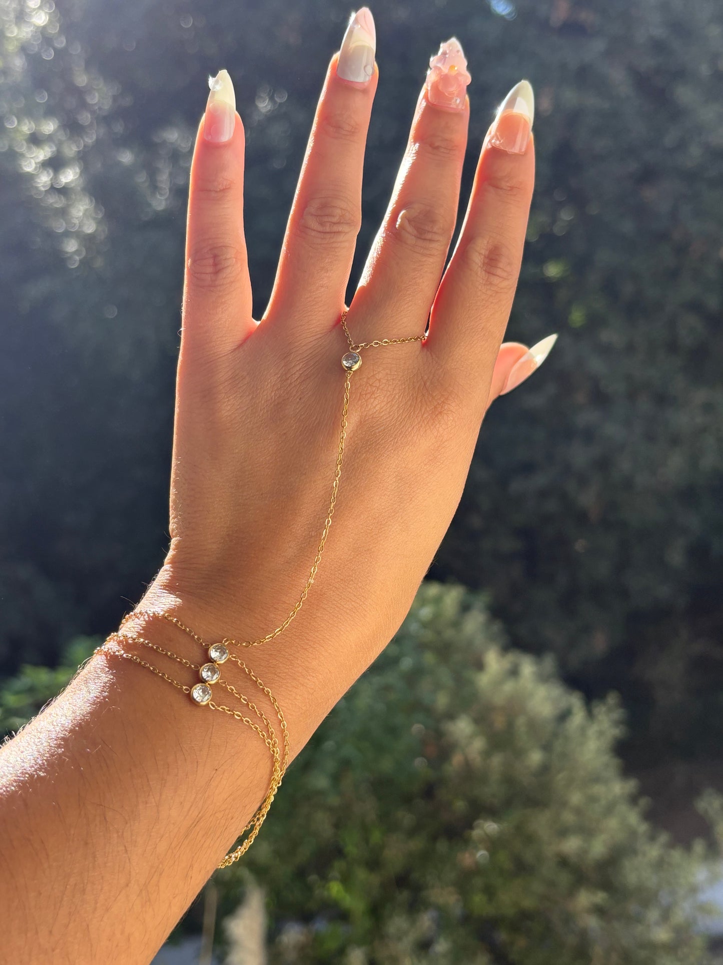 Chaîne de main multirang doré