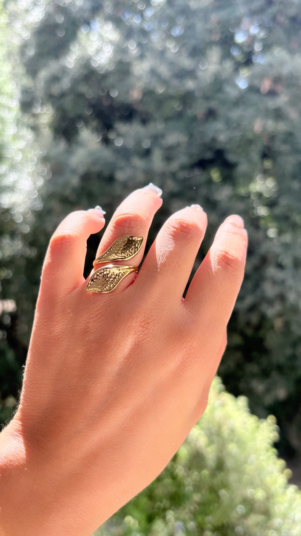 Bague martelé doré