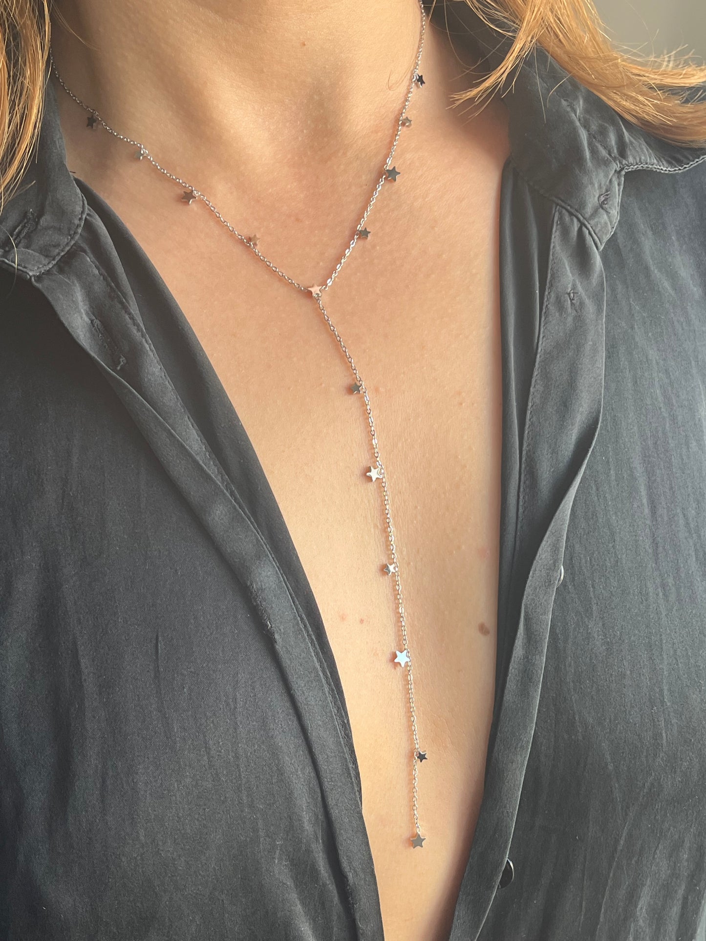 Collier sautoir étoile argent