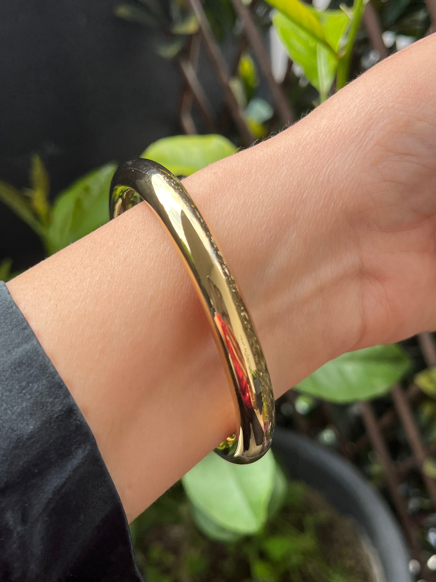 Bracelet épais type jonc doré