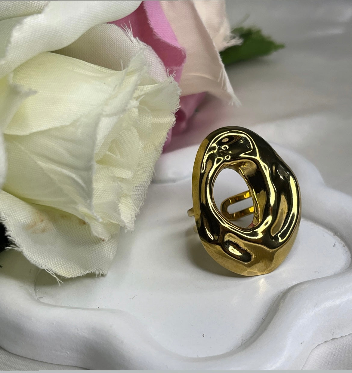 Bague épaisse doré