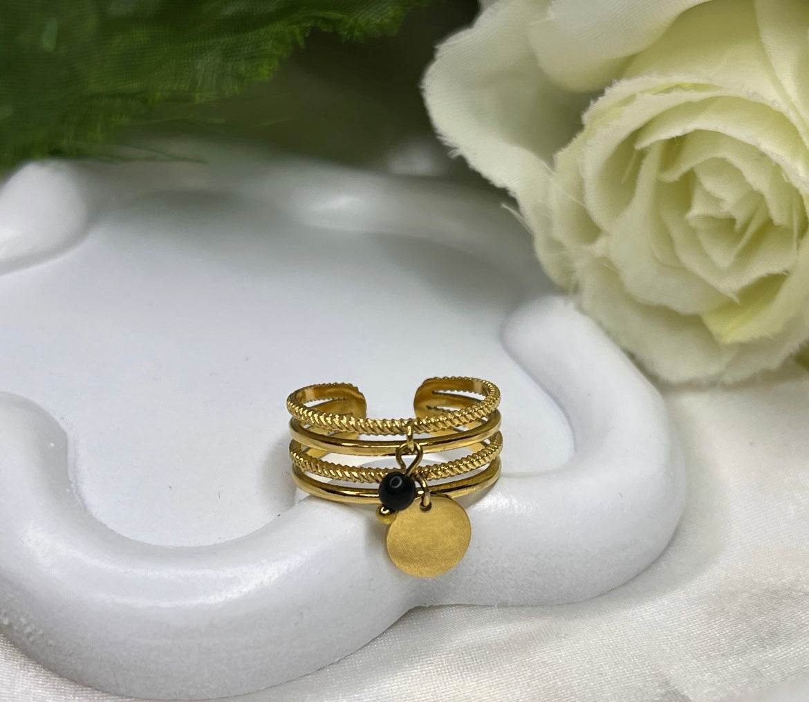 Bague breloque doré