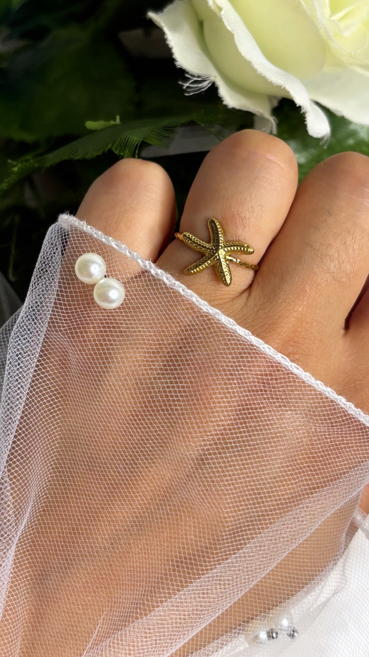 Bague étoile de mer doré