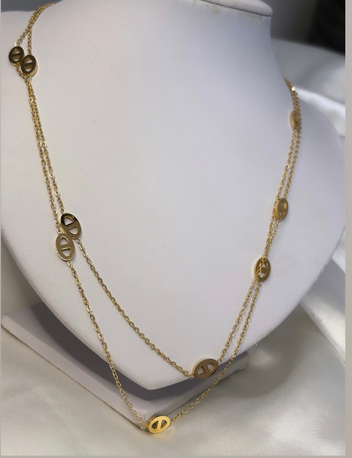 Collier sautoir maille marine