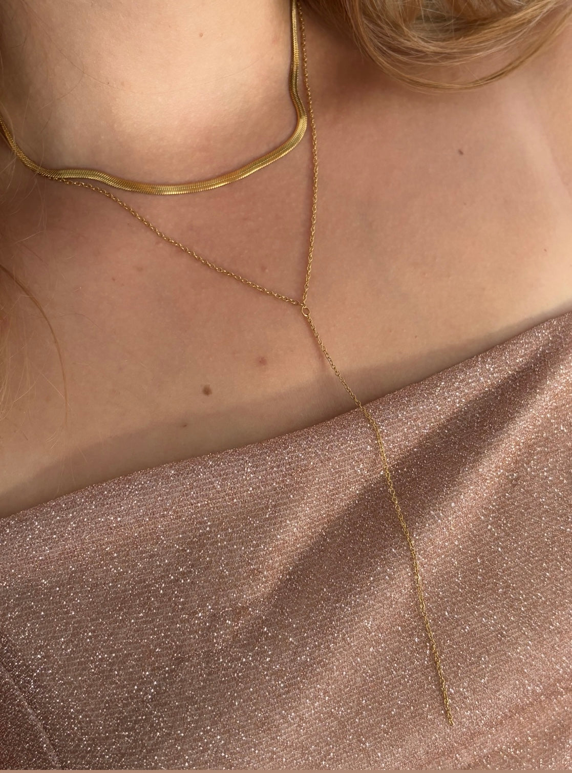 Collier double rang doré