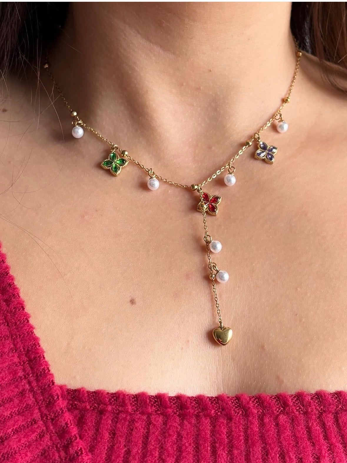 Collier multicolore doré
