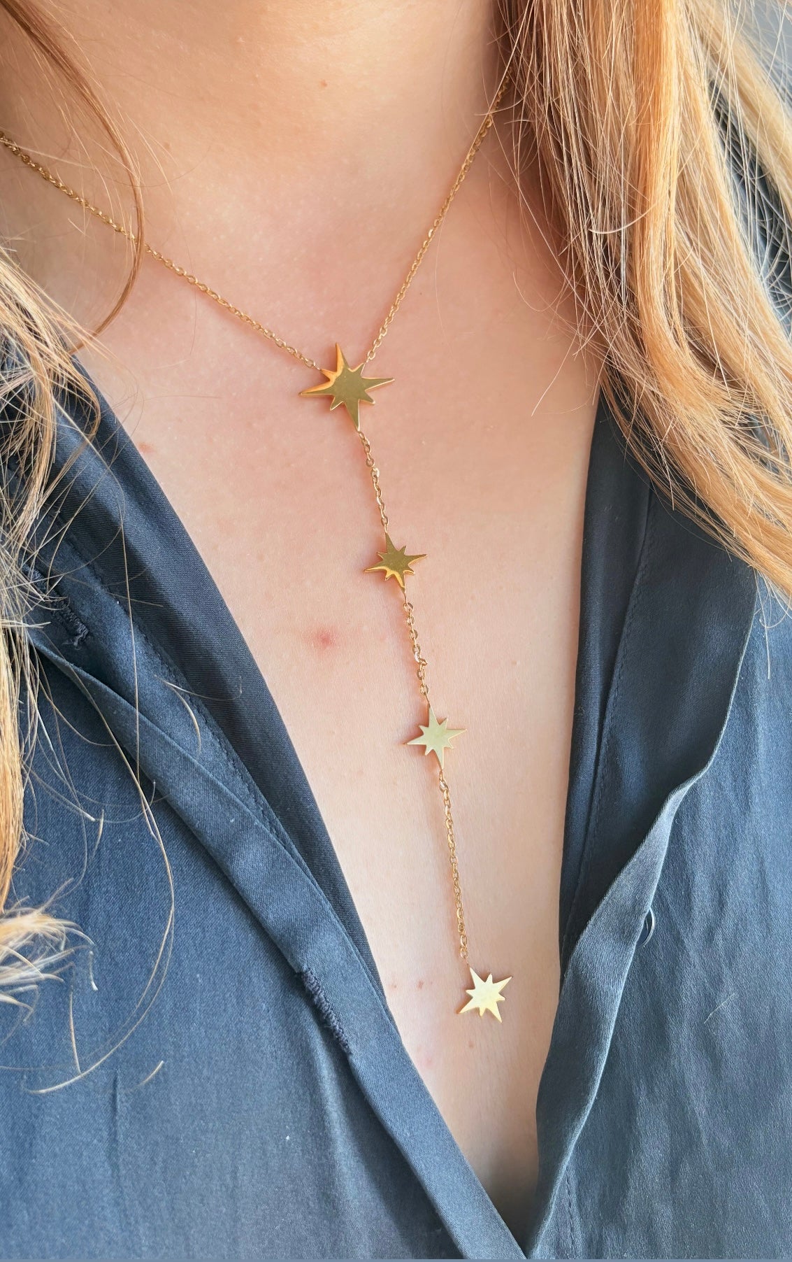 Collier étoile filante doré