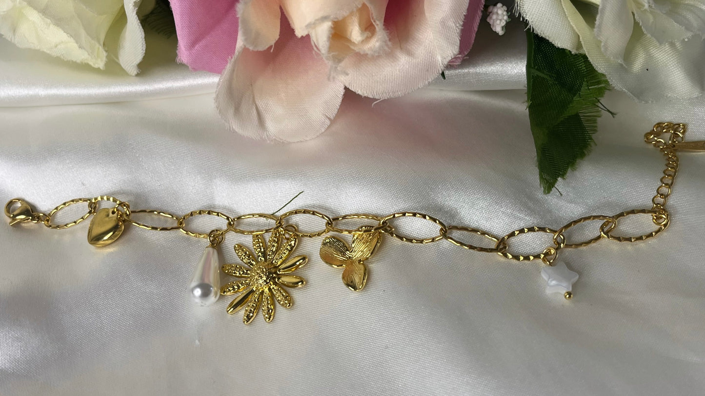 Bracelet breloque doré