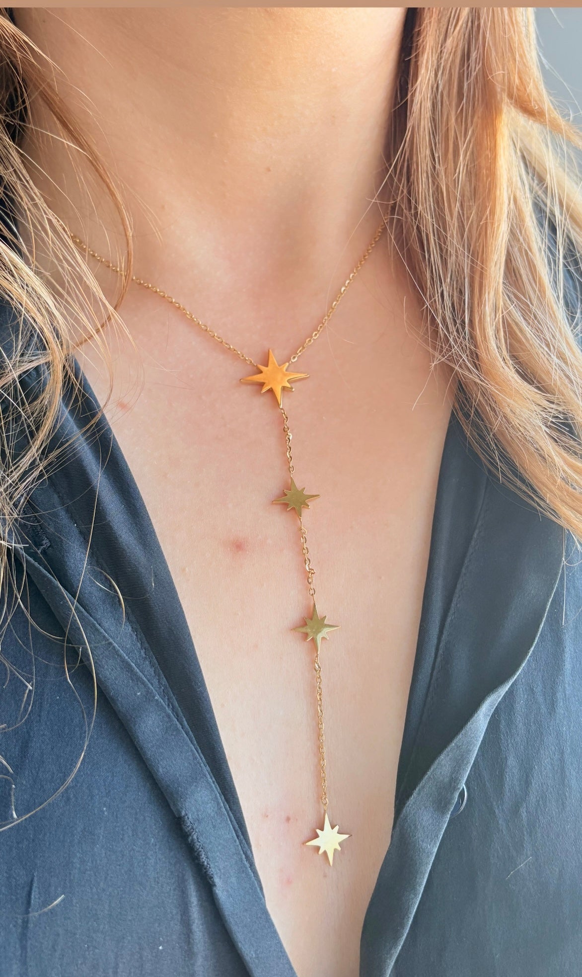 Collier étoile filante doré