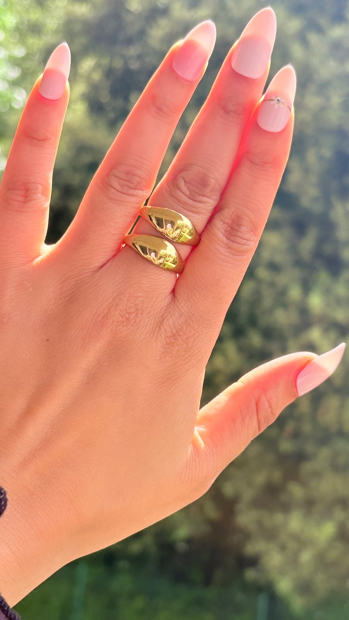 Bague double rang doré