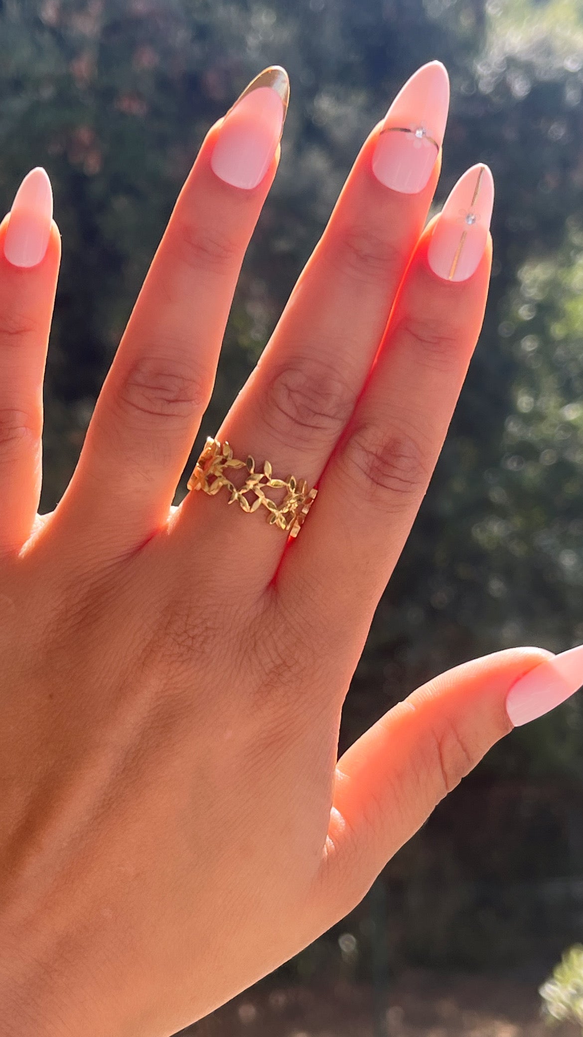 Bague motif tendance doré
