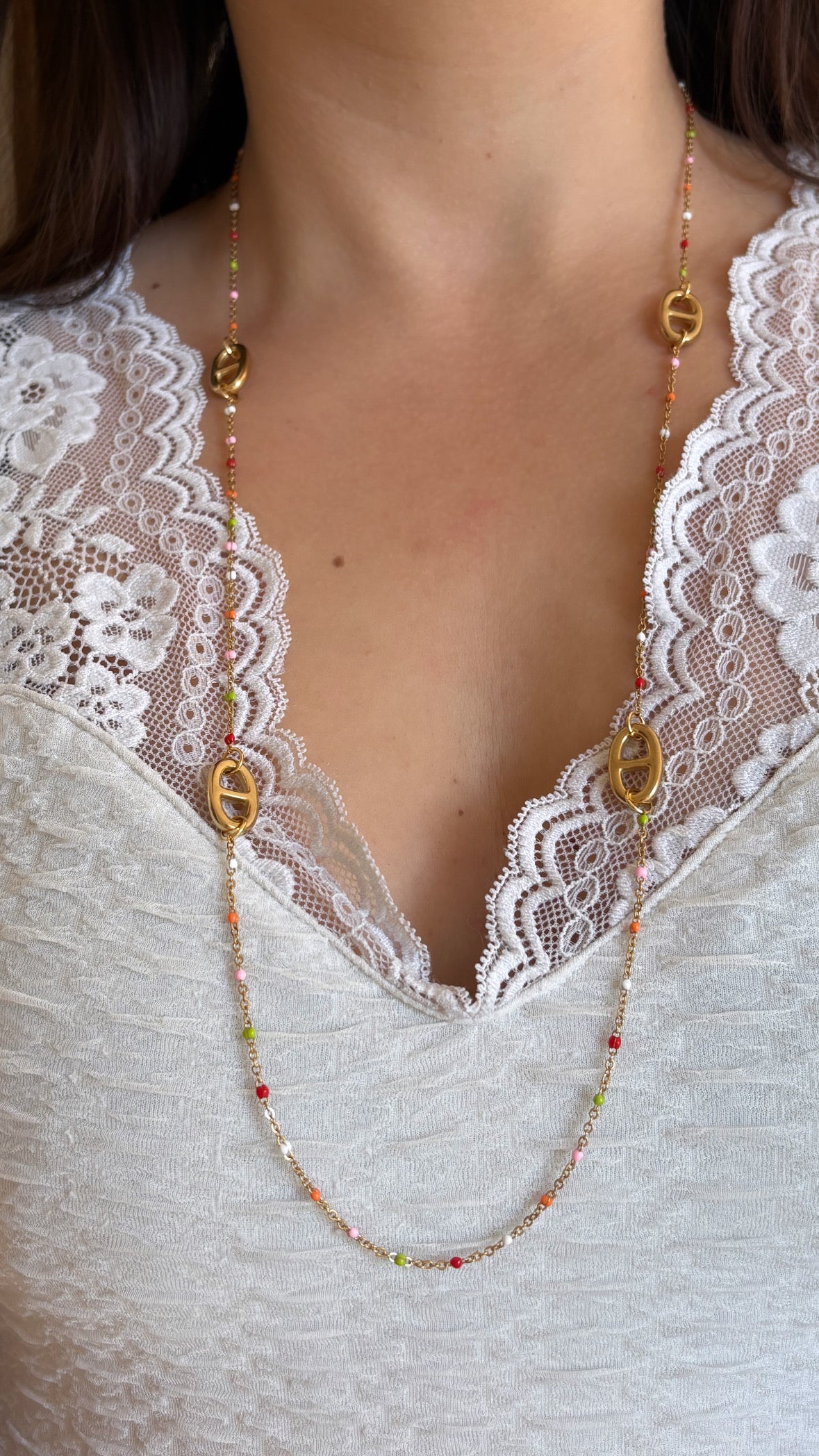 Collier sautoir multicolore