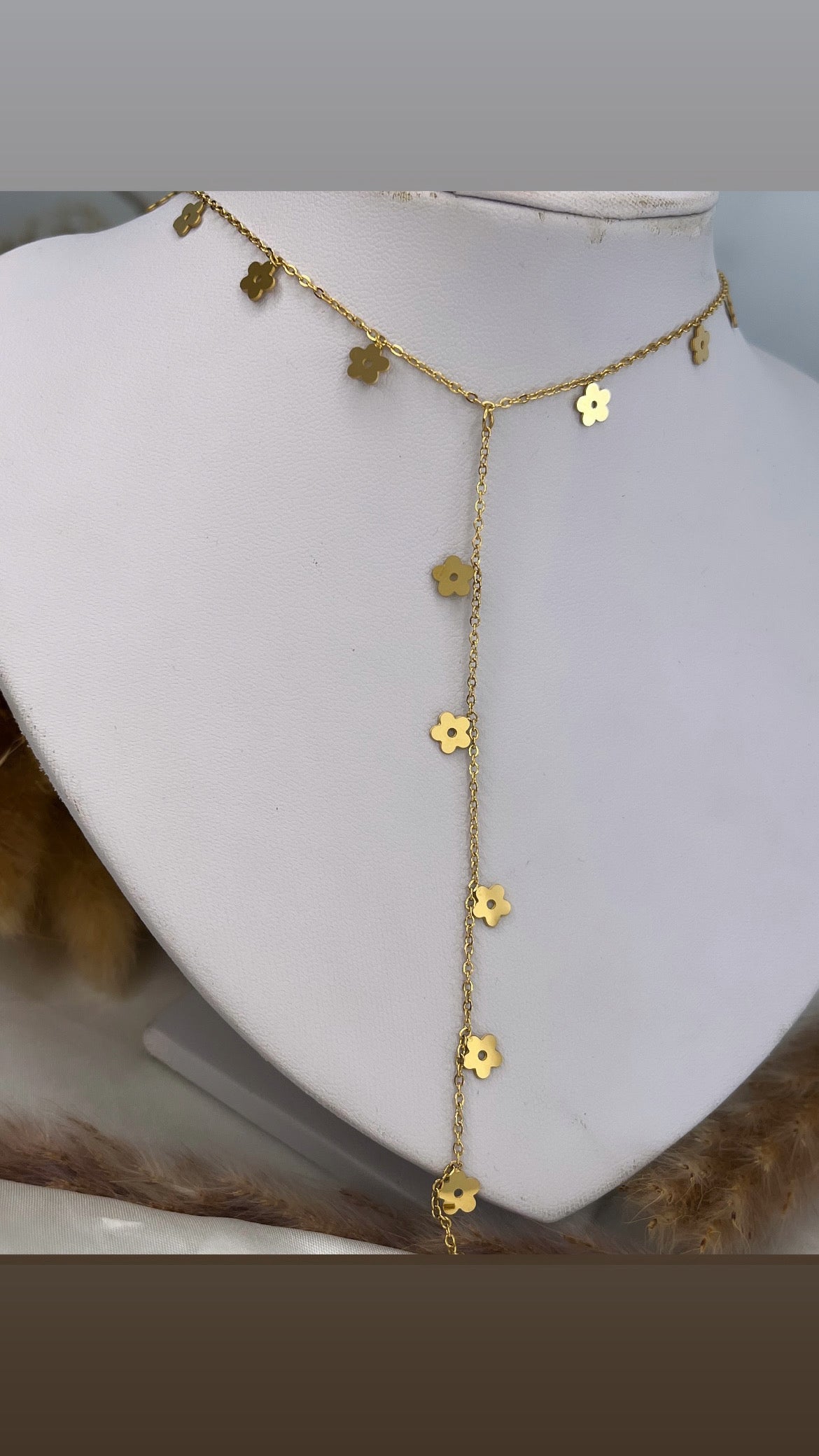 Collier sautoir flower