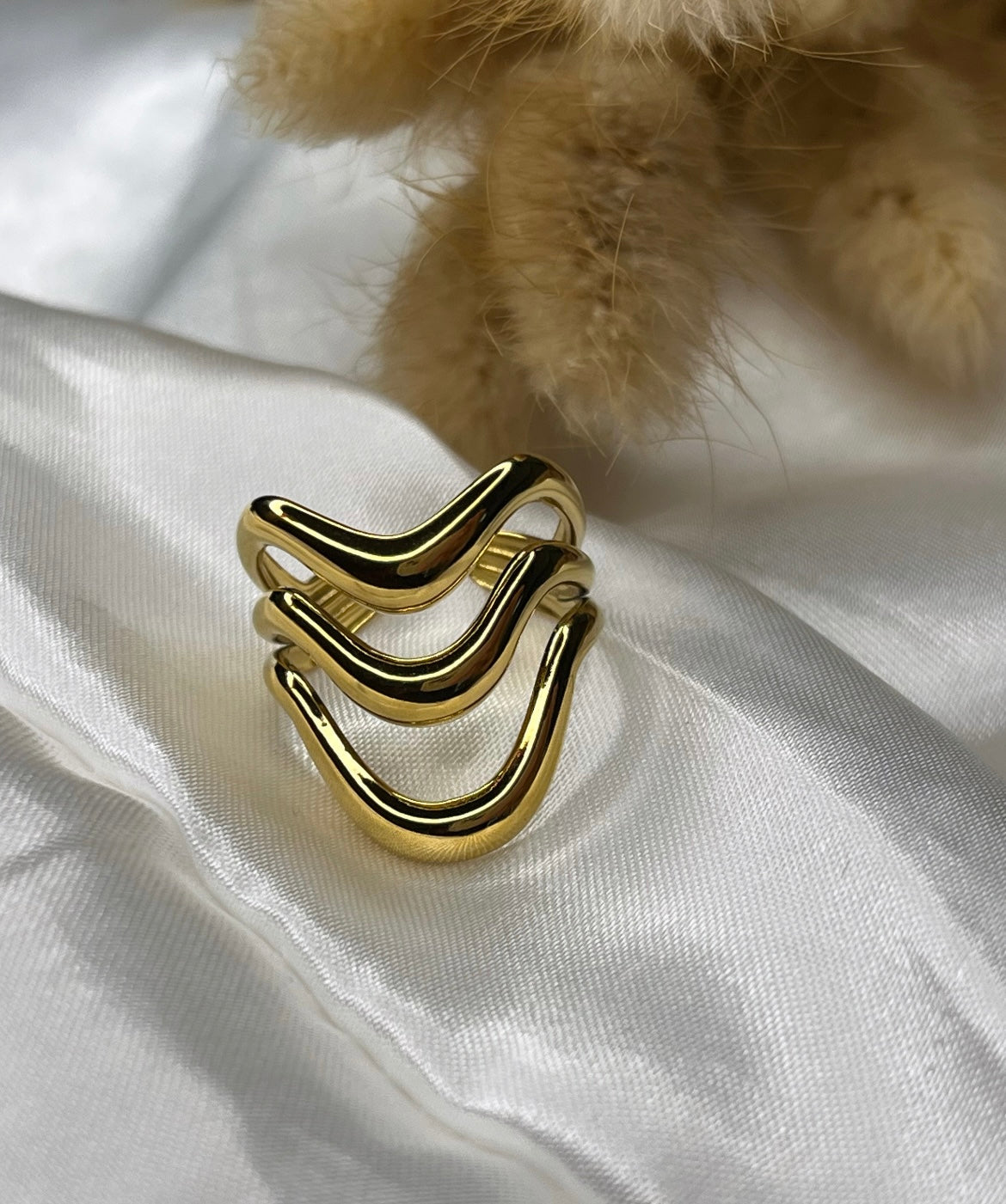 Bague multirang doré