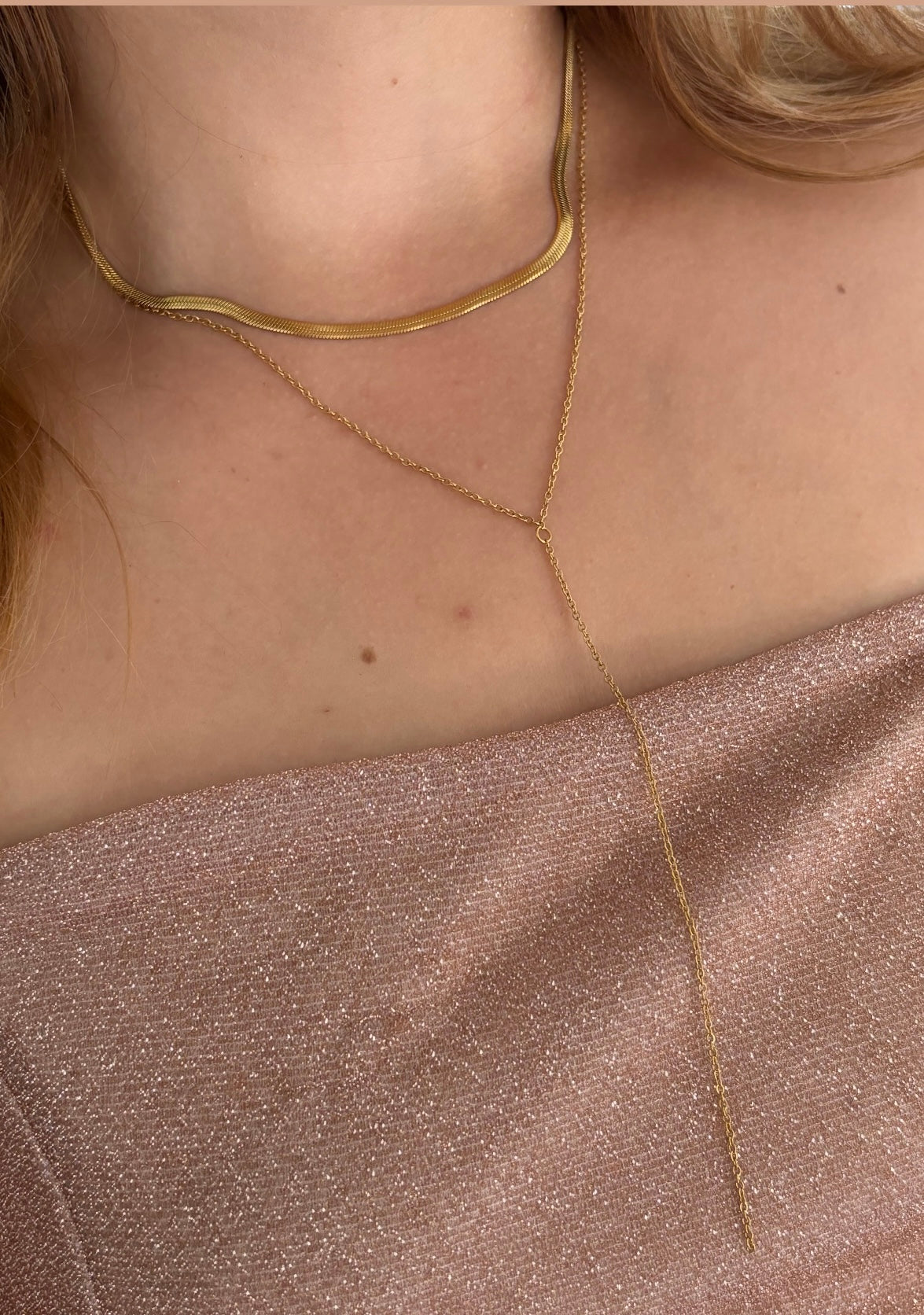 Collier double rang doré