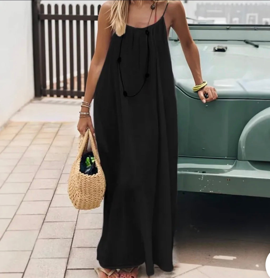 Robe longue dos nus noir