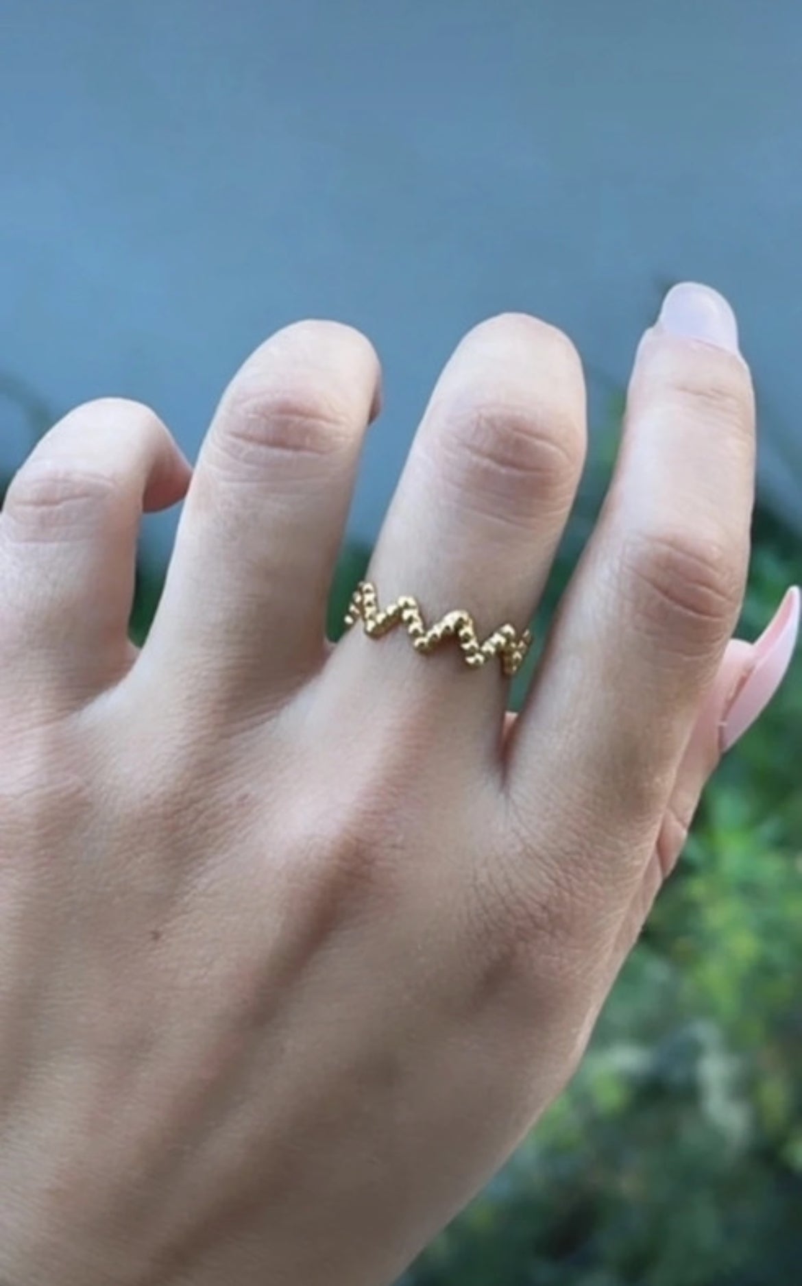 Bague wavy doré
