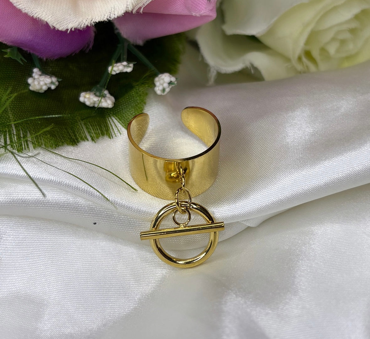 Bague breloque doré