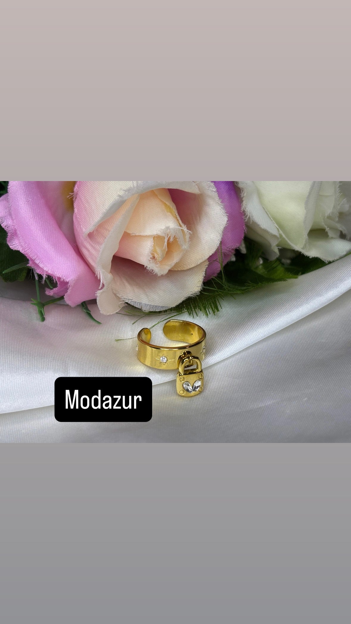 Bague breloque cadena grave coeur