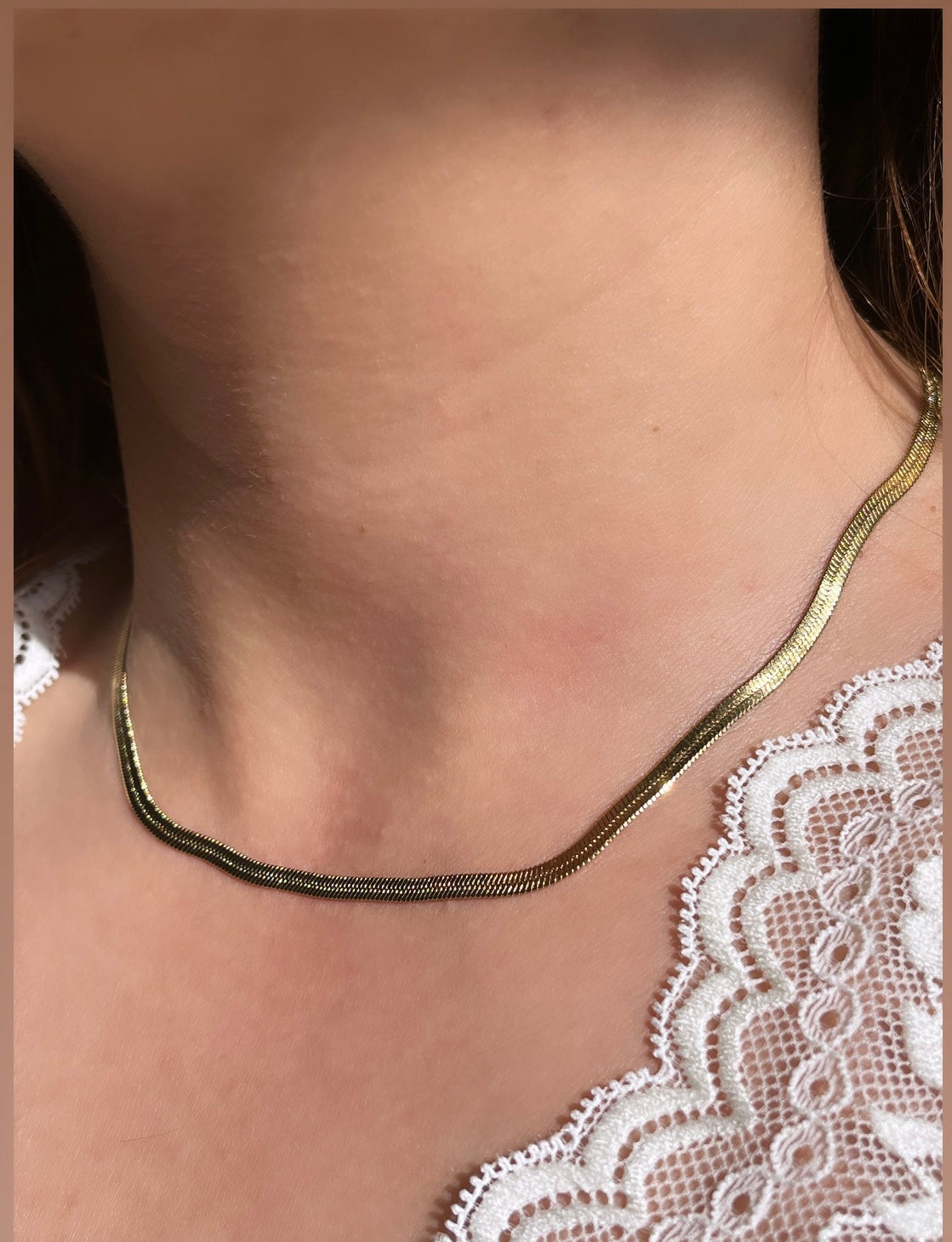 Collier maille serpent doré