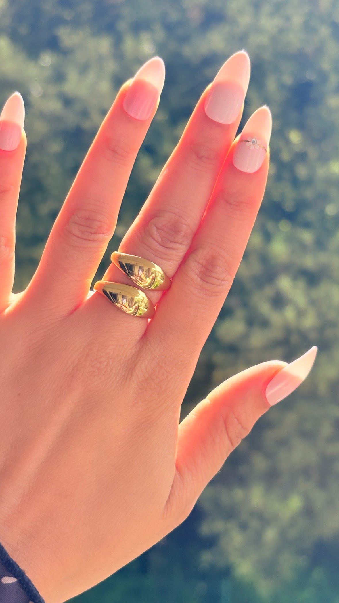 Bague double rang doré