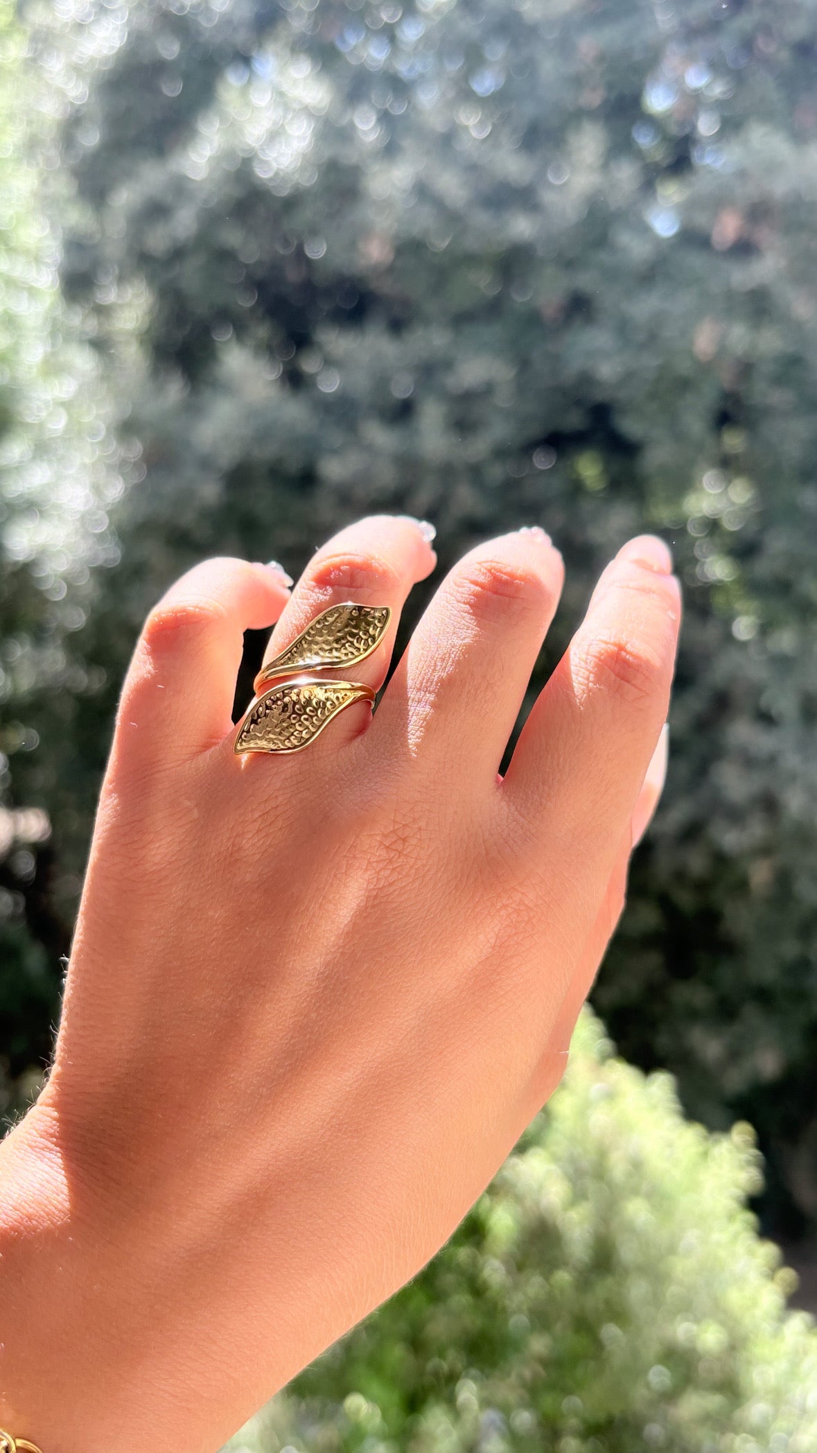 Bague martelé doré