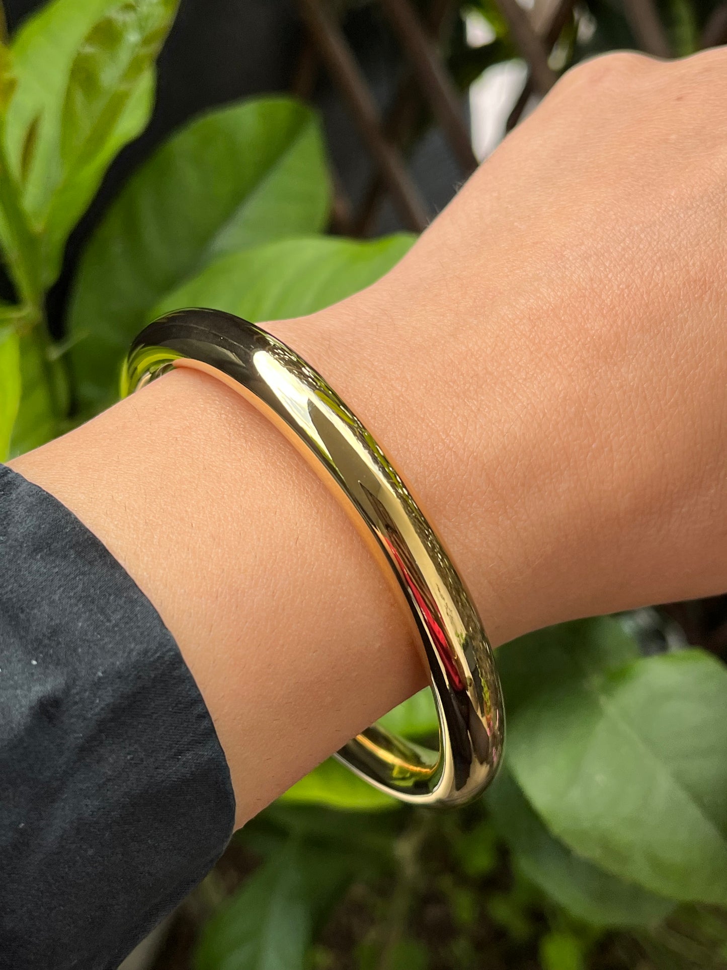 Bracelet épais type jonc doré