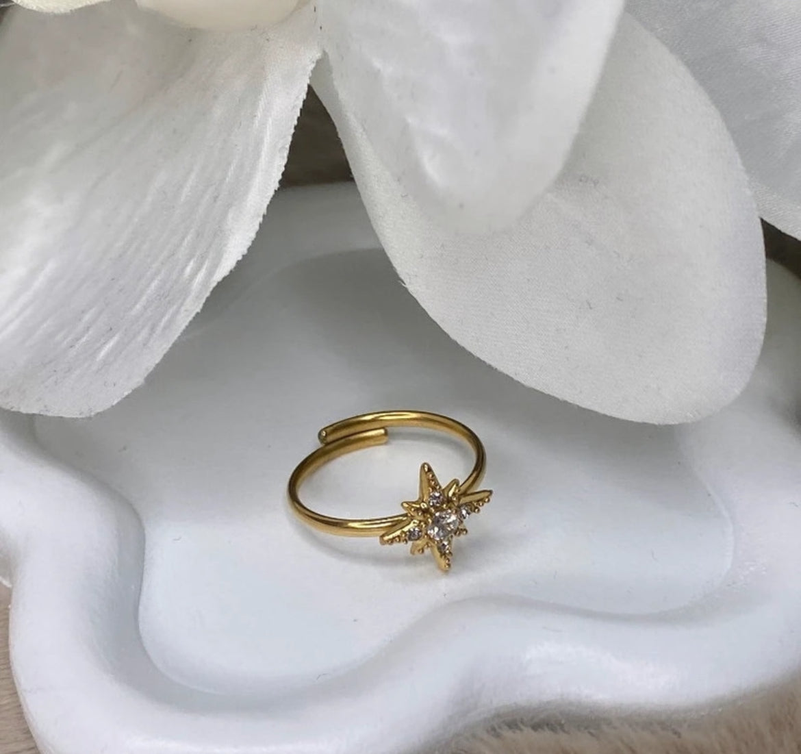 Bague étoile filante doré