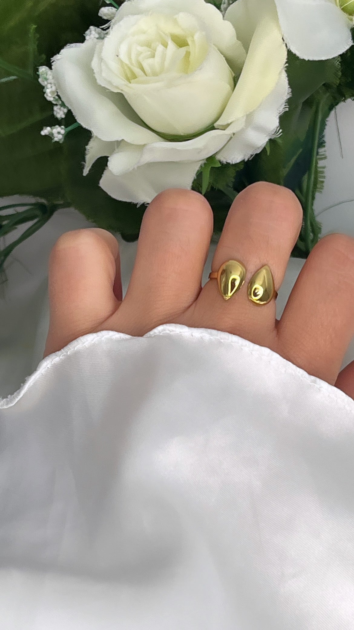 Bague motif fourre doré