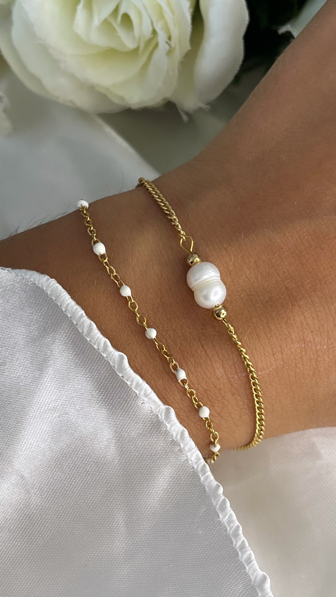 Bracelet perla blanc