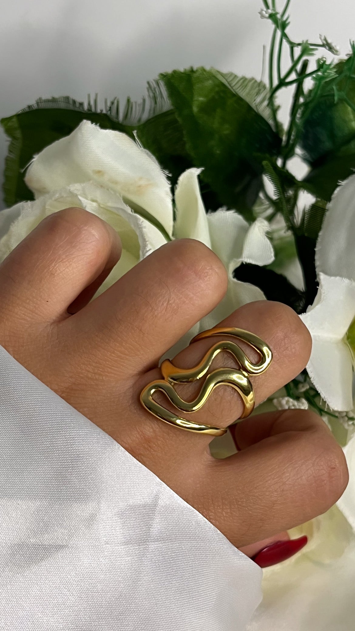 Bague motif tendance doré