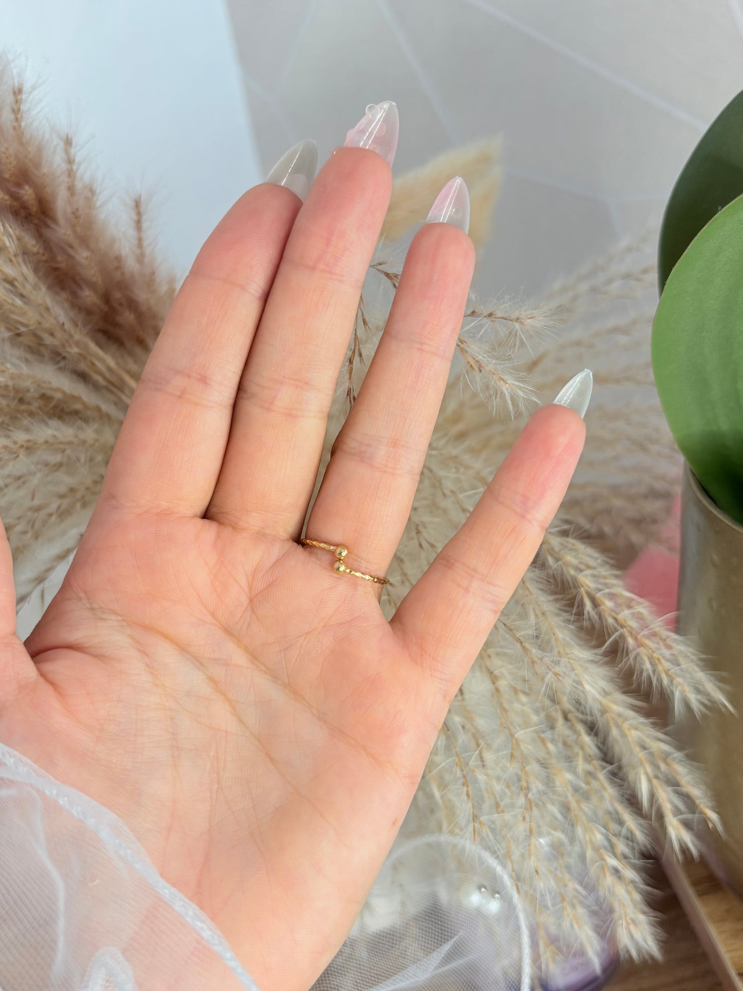 Bague fleur doré