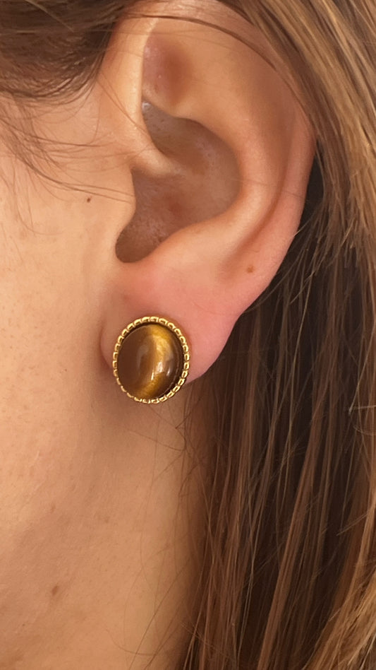 Boucles d’oreilles marron doré