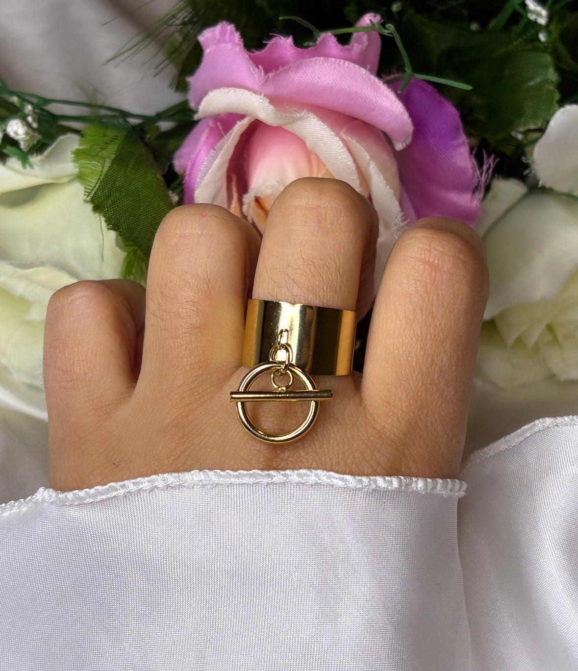 Bague breloque doré