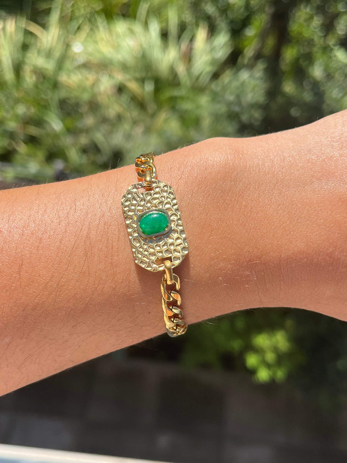 Bracelet perle verte